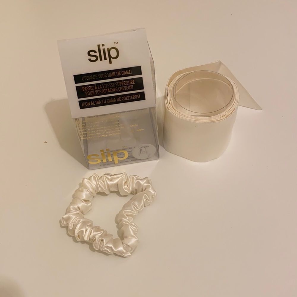 new. Slip silk hair accessories. Pure silk ribbon and scrunching .